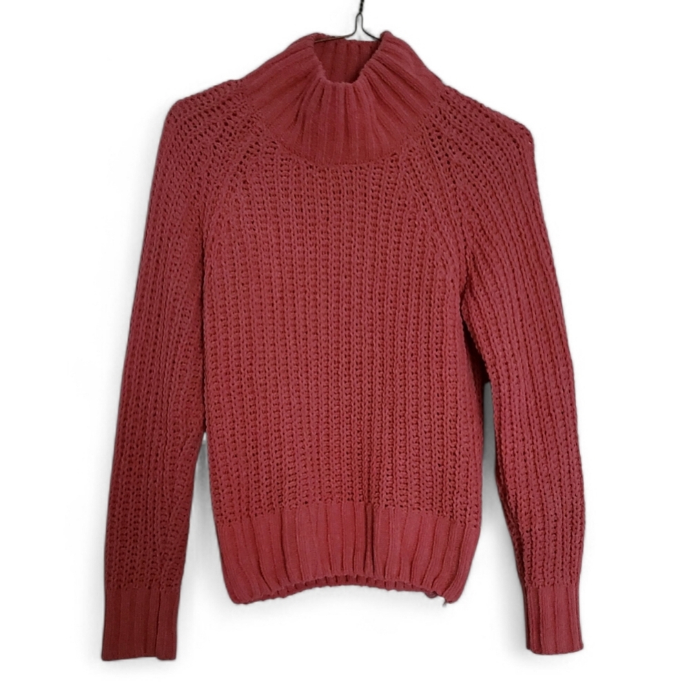GENERATION K Womens Pink Chenille Turtleneck Sweater XS Soft Knit